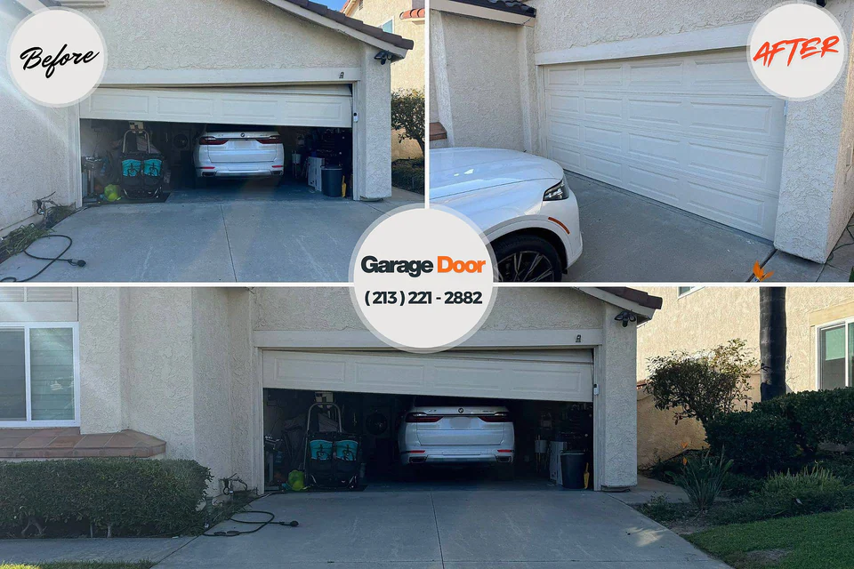 Before and after: garage door repair Bluewell, WV